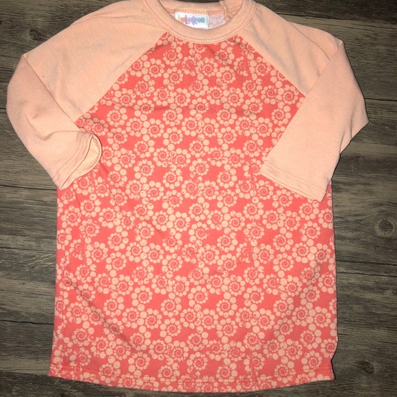 LuLaRoe Other - Girls LuLaRoe Sloan peach 3/4 sleeve shirt size 4